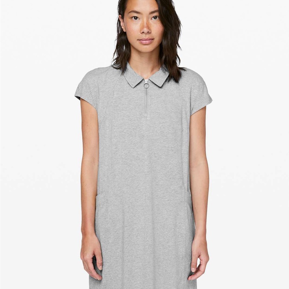 Never Worn! Lululemon Players Pro-Form Polo Dress Heathered Medium Grey